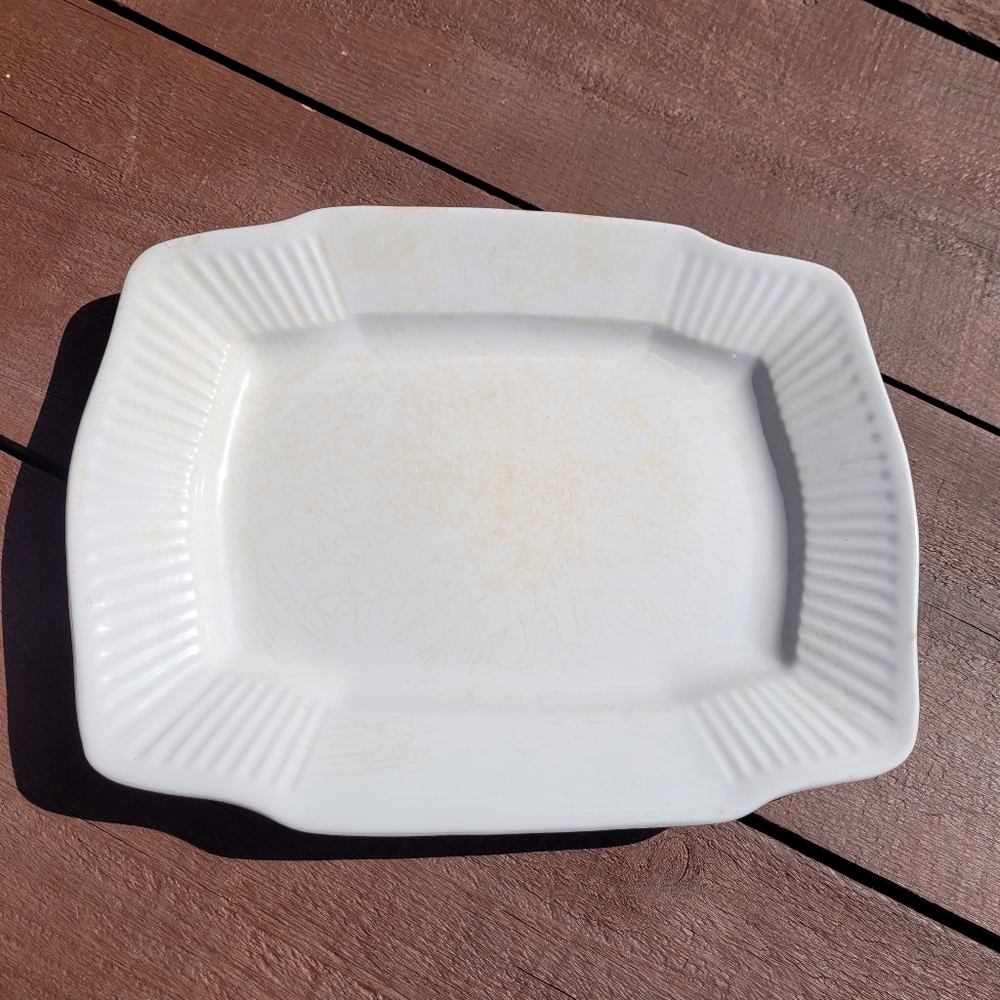 Antique Old H. Alcock Royal Ironstone Platter 16" X 12" Aged Crazed